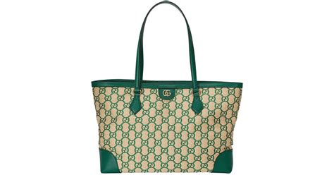 Gucci Ophidia Medium GG Tote Bag 'Green GG Straw Effect'